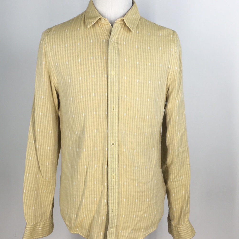 7 For All Mankind 100% Cotton Shirt Size M Yellow